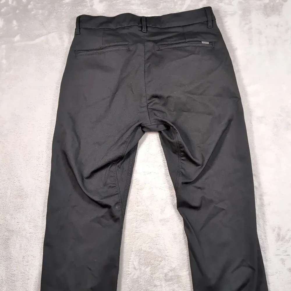 DUER Smart Stretch Pants Mens 30x32‎ (30x31) Black Slim Fit Dress Chino Travel